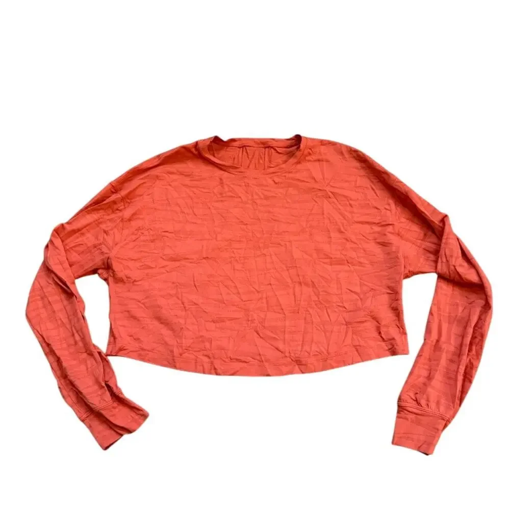 Lululemon Muscle Love‎ Long Sleeve Shirt Orange Women's 8